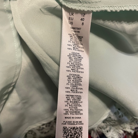 NWT ASOS Mint Green Beautiful Paisley Lace Formal Dress Sz 8 Bridesmaid Prom - Picture 10 of 11